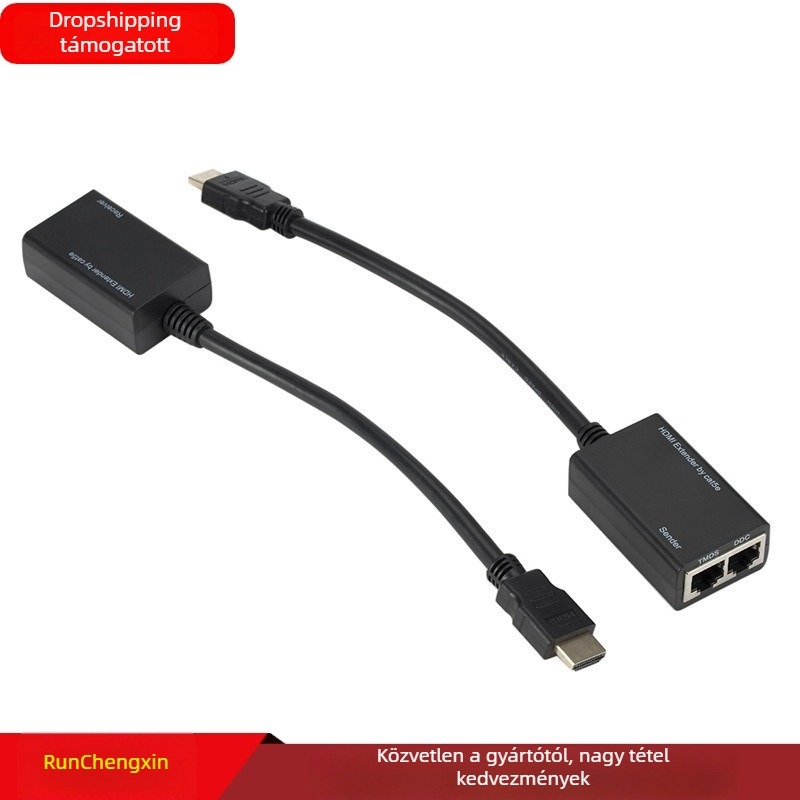 HDMI hosszabbító 30 m, 1080p, valós idejű továbbítás, OEM-kész