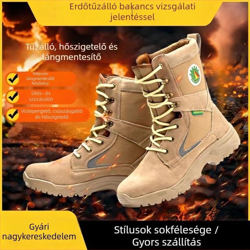 Erdei tűzoltó csizmák, tűzálló harci csizmák, ütés- és átszúrásálló, kopásálló mentőcsizmák