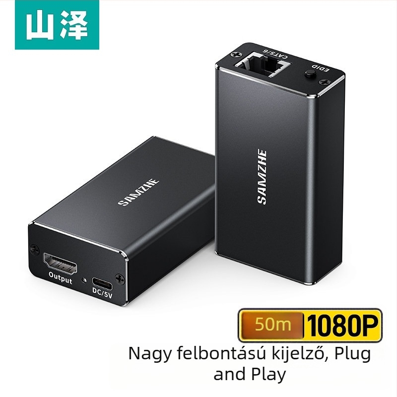 HDMI bővítő és HDMI–RJ45 konverter hálózati videóátvitelhez 1080p
