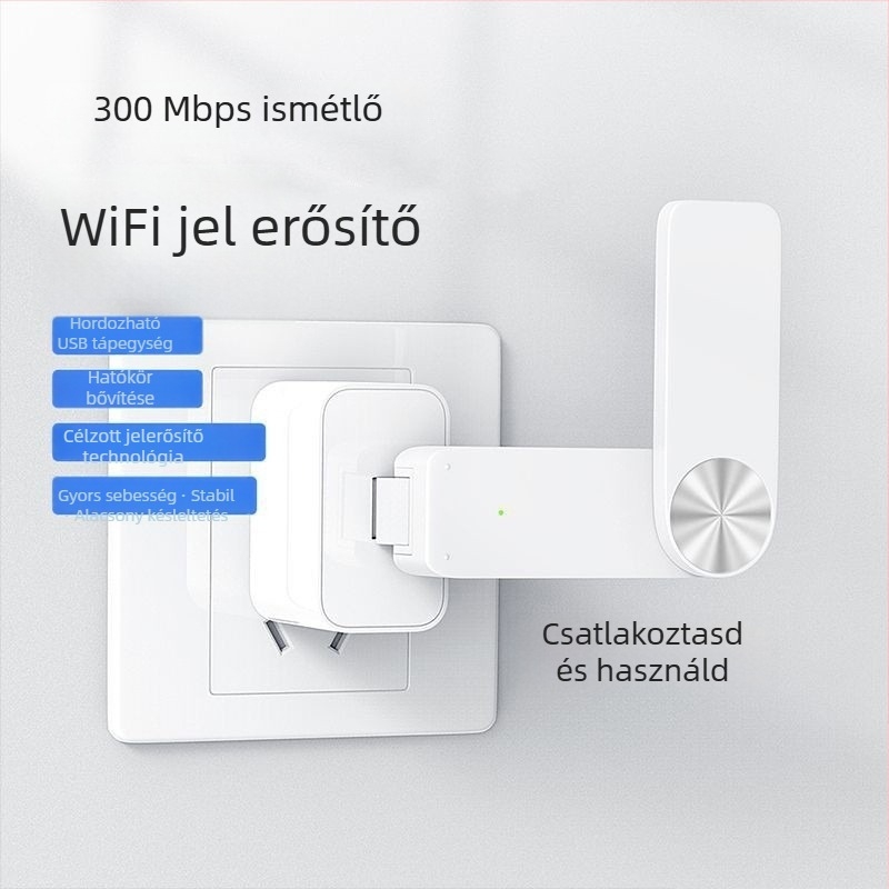 USB-tápellátású WiFi ismétlő, két sávos router, K252 modell, 802.11n, 50 m átviteli hatótávolság, otthoni hálózatok