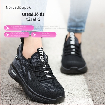 Női munkavédelmi cipő légpárnás talppal, acél orrvédővel, ütés- és perforáció elleni védelem, szigetelt