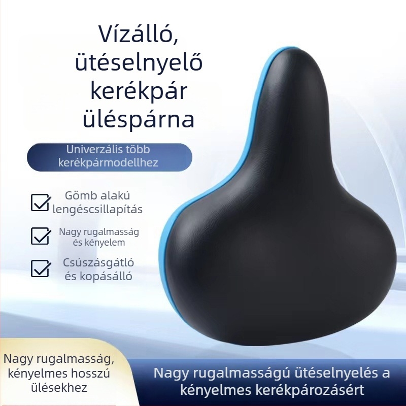 Kényelmes nyereg párna kerékpárhoz, széles és vastag párnázással, rugós csillapítóval