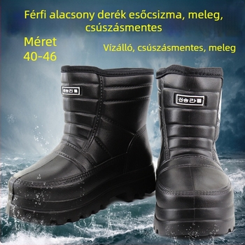 Férfi téli vízálló csizma fleece-belelt habanyaggal, csúszásmentes, melegen tartó, alkalmas akvakultúrára és horgászatokra