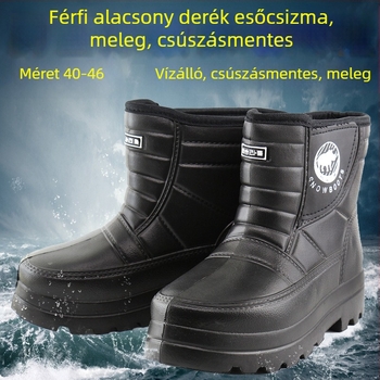 Férfi téli vízálló csizma fleece-belelt habanyaggal, csúszásmentes, melegen tartó, alkalmas akvakultúrára és horgászatokra