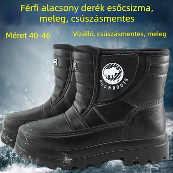 Férfi téli vízálló csizma fleece-belelt habanyaggal, csúszásmentes, melegen tartó, alkalmas akvakultúrára és horgászatokra