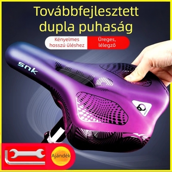 Terepkerékpárhoz vastagított nyeregpárna, ultra puha, bőr és PU hab, sportos stílus, modell 808