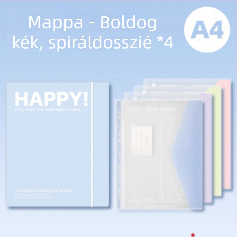 PP anyagú háromlyukas iratrendező, többrétegű rekeszekkel