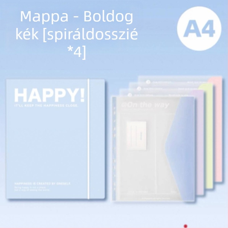 PP anyagú háromlyukas iratrendező, többrétegű rekeszekkel