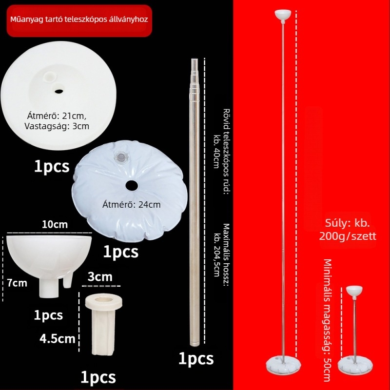 Műanyagból készült lufoszlop teleszkópos rúddal, kültéri használatra — KT tábla alap, Caisheng