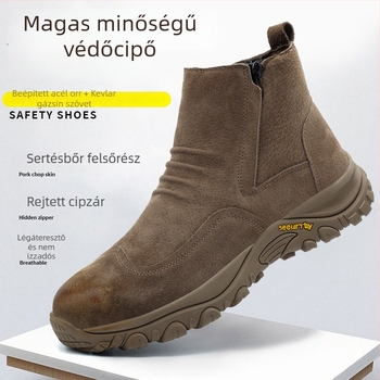 Sertésbőr munkavédelmi Slip-On cipő, középső felsőrész, Anti-Smash és Anti-Puncture