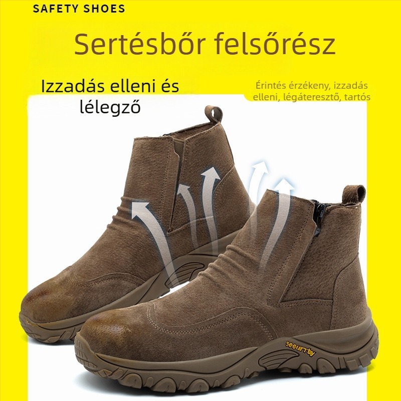 Sertésbőr munkavédelmi Slip-On cipő, középső felsőrész, Anti-Smash és Anti-Puncture
