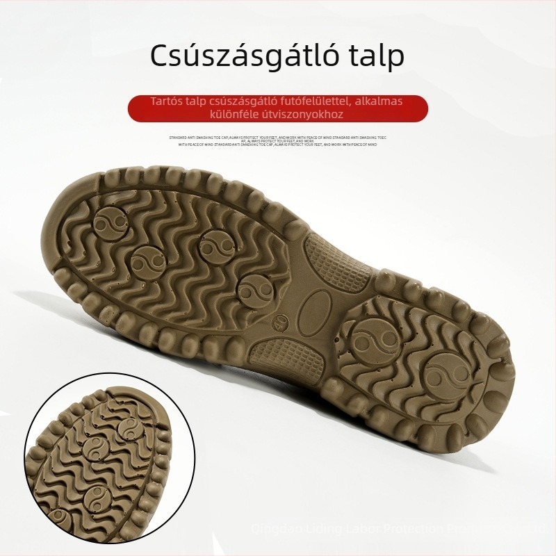 Fleece-béléses meleg munkavédelmi cipő, ütésálló és perforációálló, téli építkezési cipő, csúszásmentes talppal