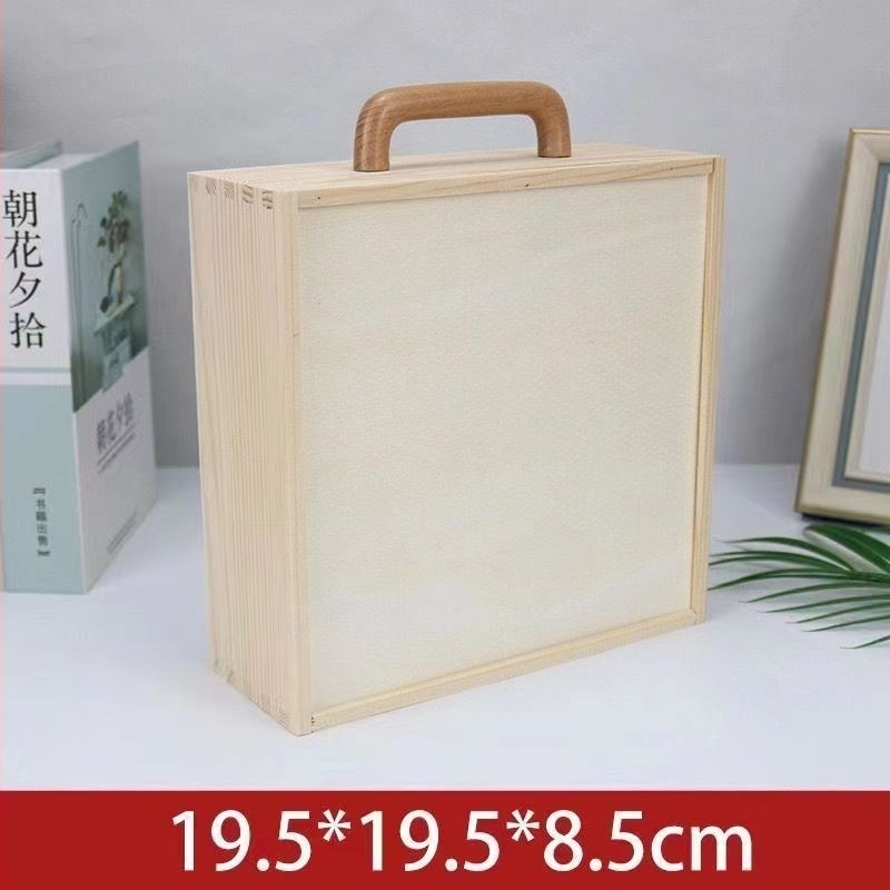 Mooncake fából készült csomagoló doboz gravírozással, természetes fa, testreszabható belső, logó nyomtatás, modell QY-032254
