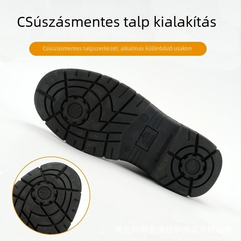 Munkavédelmi cipő vas-orrvédővel, magas felsőrésszel, mikroszálas bőrrel, anti‑ütközés és anti‑perforáció