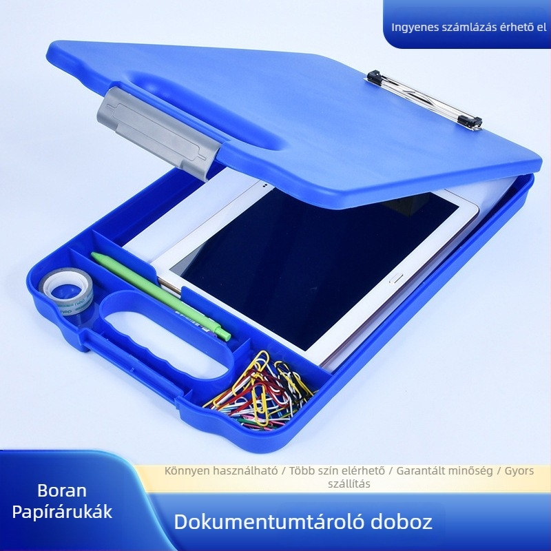 A4-es dokumentumtároló doboz, PP anyagú, modell 83003, logó nyomtatása és testreszabás