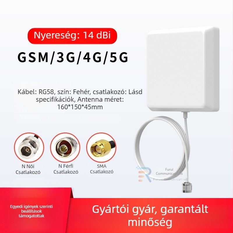 4G/5G/GSM irányított bázisállomás antenna WiFi jelerősítővel – beltéri és kültéri használat, falra szerelhető