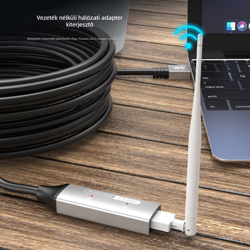 USB 3.0 hosszabbító kábel, férfi–női csatlakozó, 10 m, jelerősítővel konferenciakamerákhoz