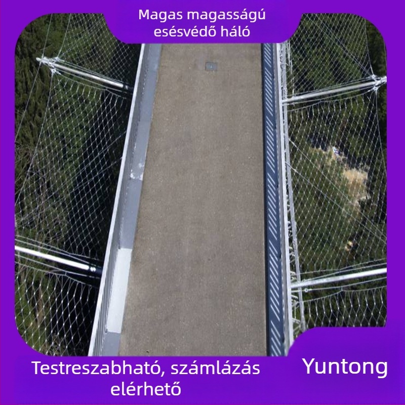 Rozsdamentes acélból készült háló anti-pad eséssel, 304-es rozsdamentes acél, diamantszemű lyukakkal, parkokban, állatkertekben és szállodákban, irányított telepítés