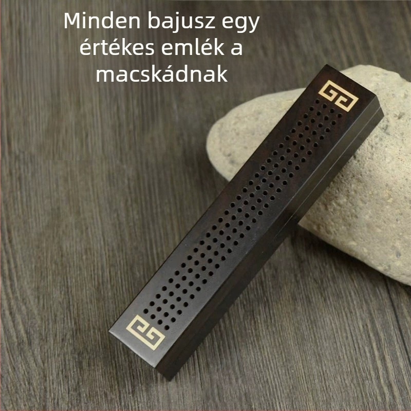 Ebonfa haj- és állatszőr tároló doboz – Új kínai stílus, ideális nappaliba, hálószobába vagy az asztalra