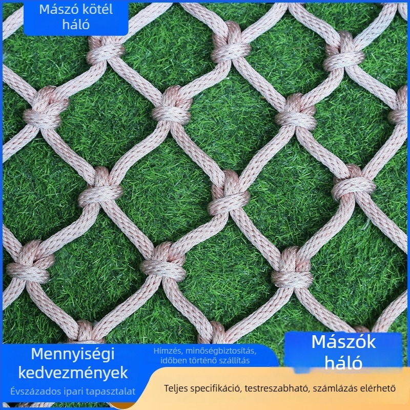 Mászóháló – általános biztonsági háló, modell: Climbing Net, anyag: juta, teherbírás 300 kg, dekoratív védelem