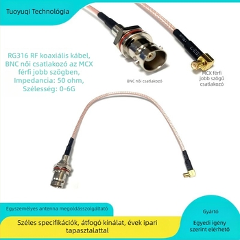 BNC női – MCX férfi adapterkábel, RF jumper kábel, RG316 koaxiális