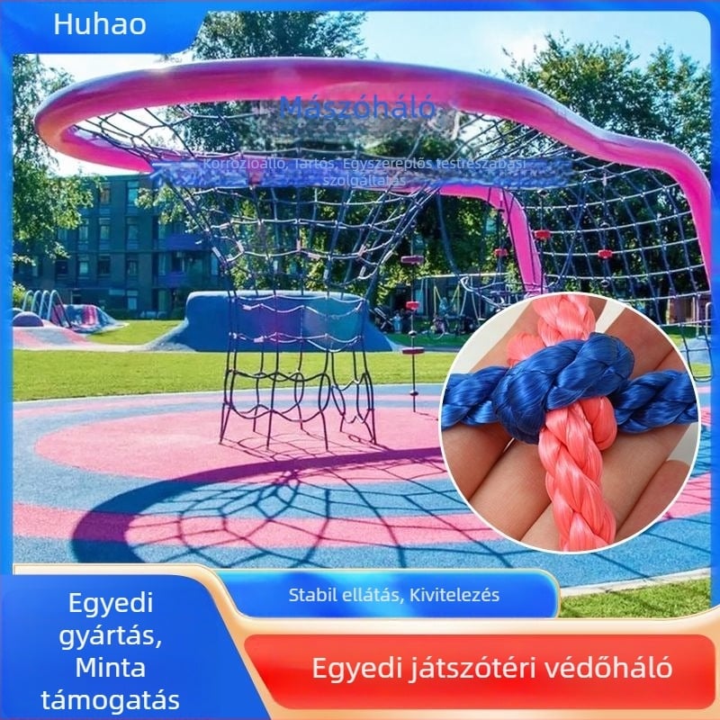 Gyerekeknek szóló mászóháló – nagy kültéri játszóháló, nylon kötélből