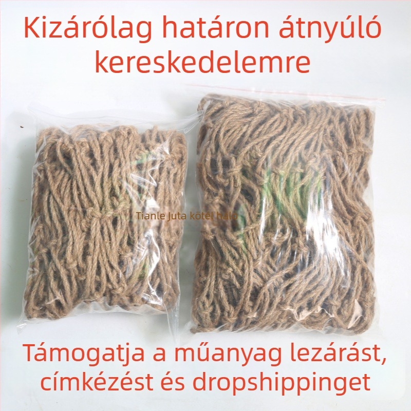 Kender kötélháló növények számára, kapaszkodó háló korláttal – vintage dekoratív lépcsőbiztonsági háló