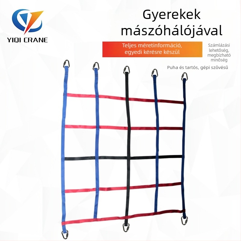 Gyerekeknek szóló mászó háló edzéshez, modell YQ-PDW09; anyag: poliészter; funkció: mászás; teherbírás: 300 kg; használati terület: fizikai edzés.