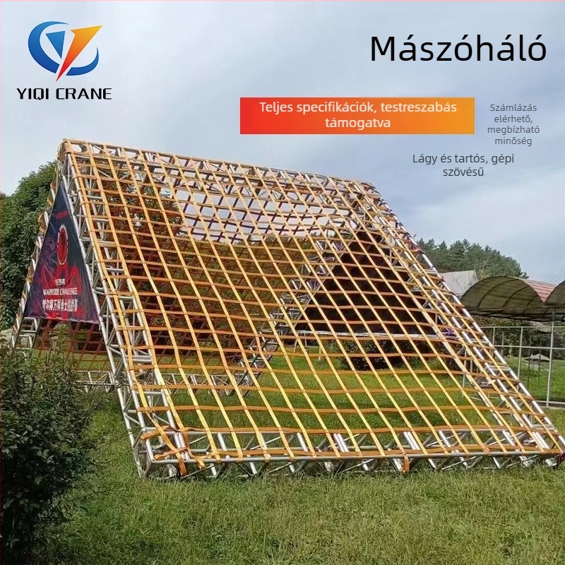 Szabadtéri edzésre tervezett mászóháló gyermekeknek, vidámparkok számára, poliészter, testreszabható