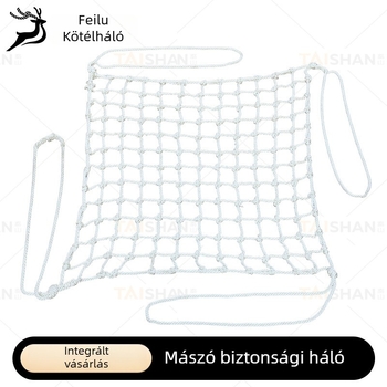 Építési terület biztonsági hálója, lángálló, esésvédelmi, fehér kerítőháló, nejlonból készült háló lépcsőkhöz és felmászáshoz