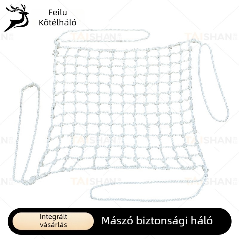 Építési terület biztonsági hálója, lángálló, esésvédelmi, fehér kerítőháló, nejlonból készült háló lépcsőkhöz és felmászáshoz