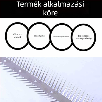 Rozsdamentes acél tüskés védőháló rágcsáló- és mászás elleni védelemre, klíma-vezetékek lefolyócsöveihez és falakhoz, lakóingatlanokhoz