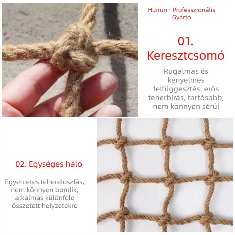 Kézzel szőtt kenderháló bárhoz, dekoratív fotófal háló, tartós jut