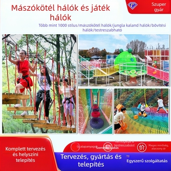 Kültéri trambulin mászóhálóval vidámparkhoz – testreszabható, motor nélkül, Wan xu