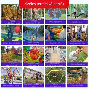 Kültéri trambulin mászóhálóval vidámparkhoz – testreszabható, motor nélkül, Wan xu