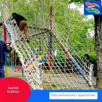 Gyermekek kültéri mászóháló anti-esés védelemmel, ideális játszóterekhez, nylon háló, modell 0212