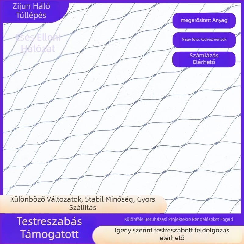 Csúszás elleni védőháló erkélyekre, élek és építkezésekhez — telefonos megrendelésre testreszabható