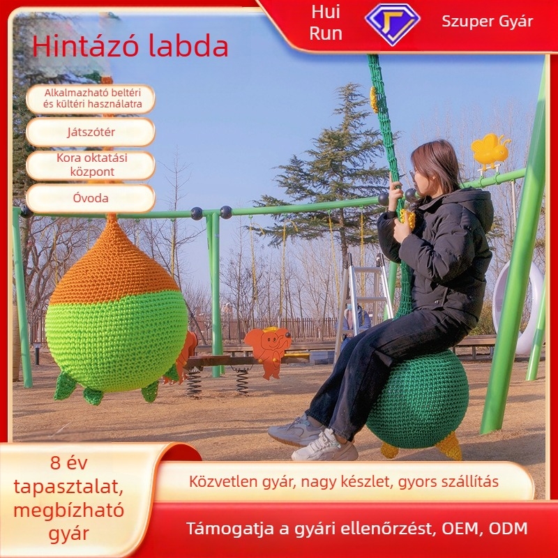 Huirun Rope Net Hanging Ball Swing – Kizárólagos játszótéri eszköz licencelt magáncímkével és testreszabási támogatással