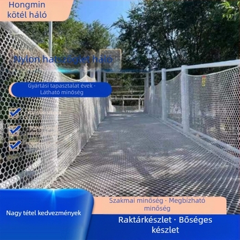 Nylon csomómentes háló fa trampolinához a fán, meghajtás nélküli szórakoztató háló, mászóháló, tájterület bővítő háló, modell 8, védőháló parkokhoz és dzsungel attrakciókhoz
