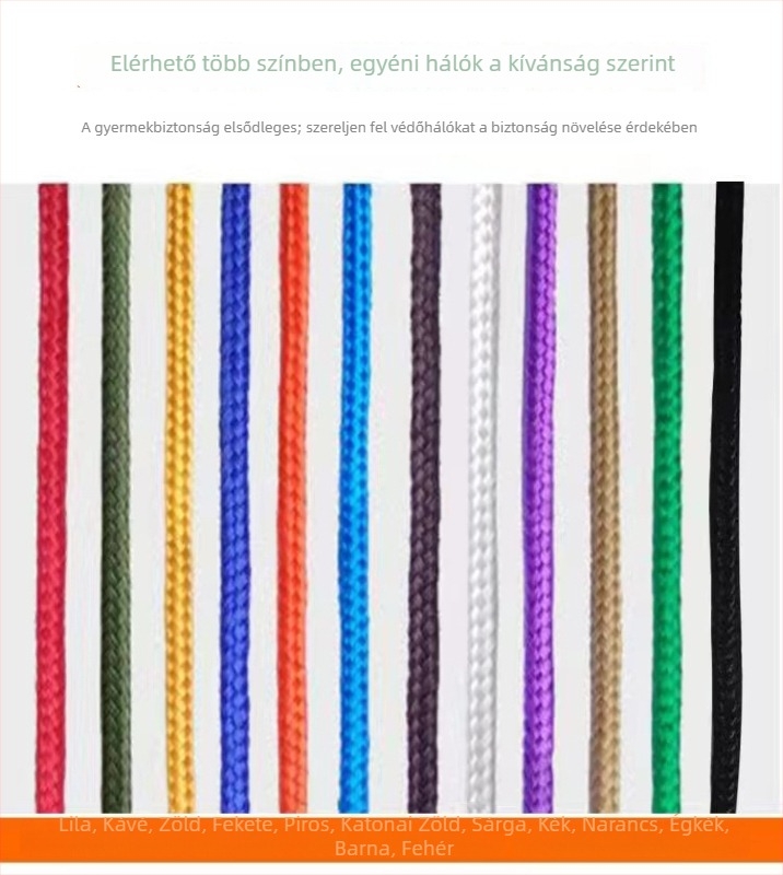 Nylon biztonsági háló erkélyre – dekoratív, esésvédelmi háló, erkélyre, lépcsőre és játszótérre (Nylon anyag; használat: erkély, lépcső, játszótér)