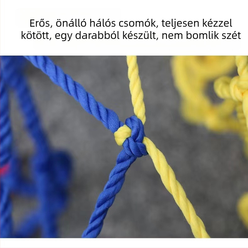 Nylon biztonsági háló erkélyre – dekoratív, esésvédelmi háló, erkélyre, lépcsőre és játszótérre (Nylon anyag; használat: erkély, lépcső, játszótér)