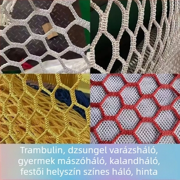Szabadtéri gyerekeknek szóló Jungla Mágia háló – bővíthető mászóháló, csomómentes biztonsági kerítőháló látványosságokhoz