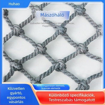 Óvodai mászóháló kézzel kötött dizájn, Hu Hao márka, biztonsági kerítés kültéri edzésekhez, testreszabás elérhető