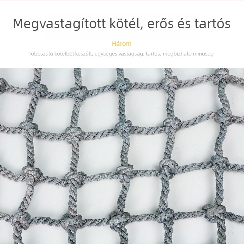 Óvodai mászóháló kézzel kötött dizájn, Hu Hao márka, biztonsági kerítés kültéri edzésekhez, testreszabás elérhető