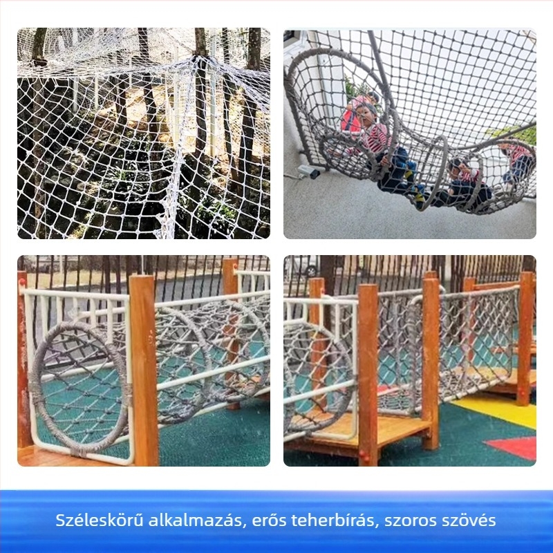 Óvodai mászóháló kézzel kötött dizájn, Hu Hao márka, biztonsági kerítés kültéri edzésekhez, testreszabás elérhető