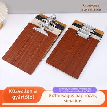 A4-es fa klipboard 120 mm-es csukóval, dokumentumokhoz, testreszabható