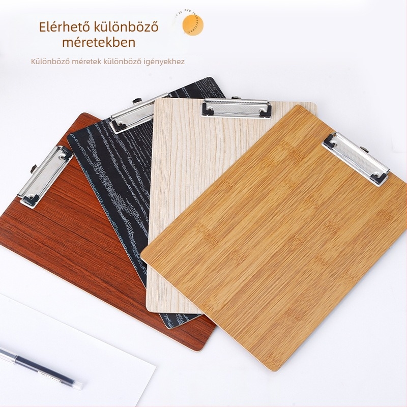 A4-es fa klipboard 120 mm-es csukóval, dokumentumokhoz, testreszabható