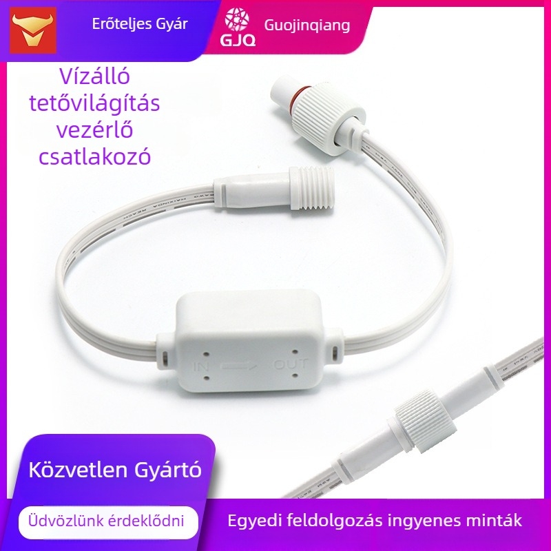Kültéri előtető világítás jelzőerősítő – vízálló kábel PVC-szigetelés, 2–5 vezető, női–férfi csatlakozó