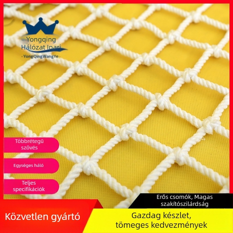 Építkezési zuhanás elleni védőháló, modell 03, Yongqing, anyagok: poliészter, nylon, elasztikus selyem; teherbírás 500