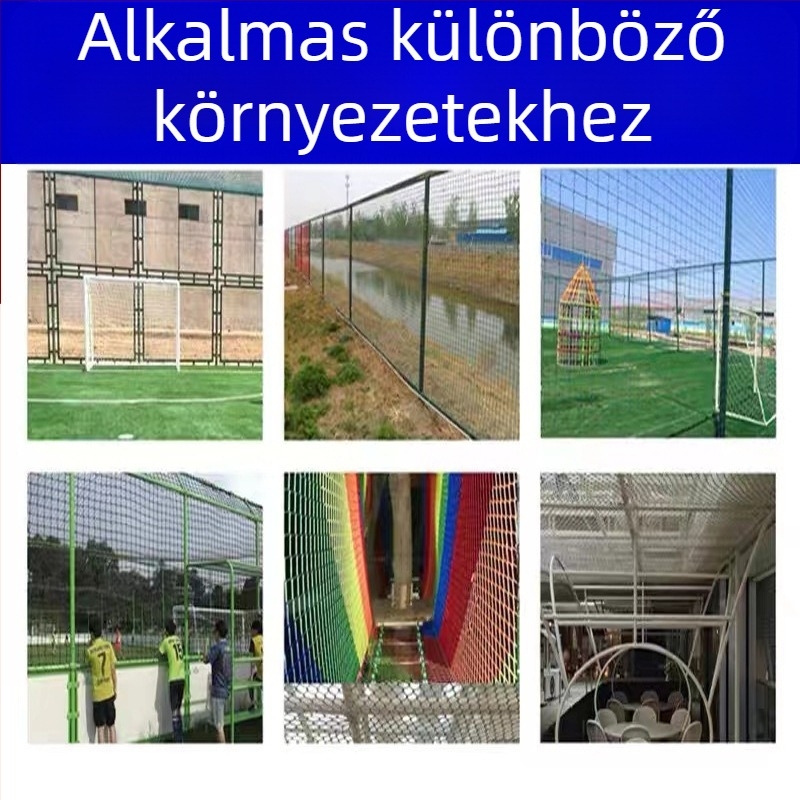 Játszótéri biztonsági hálókerítés: poliészter/nylon, védőkerítés funkció, alkalmas játszóterekre, lépcsőkre és erkélyekre